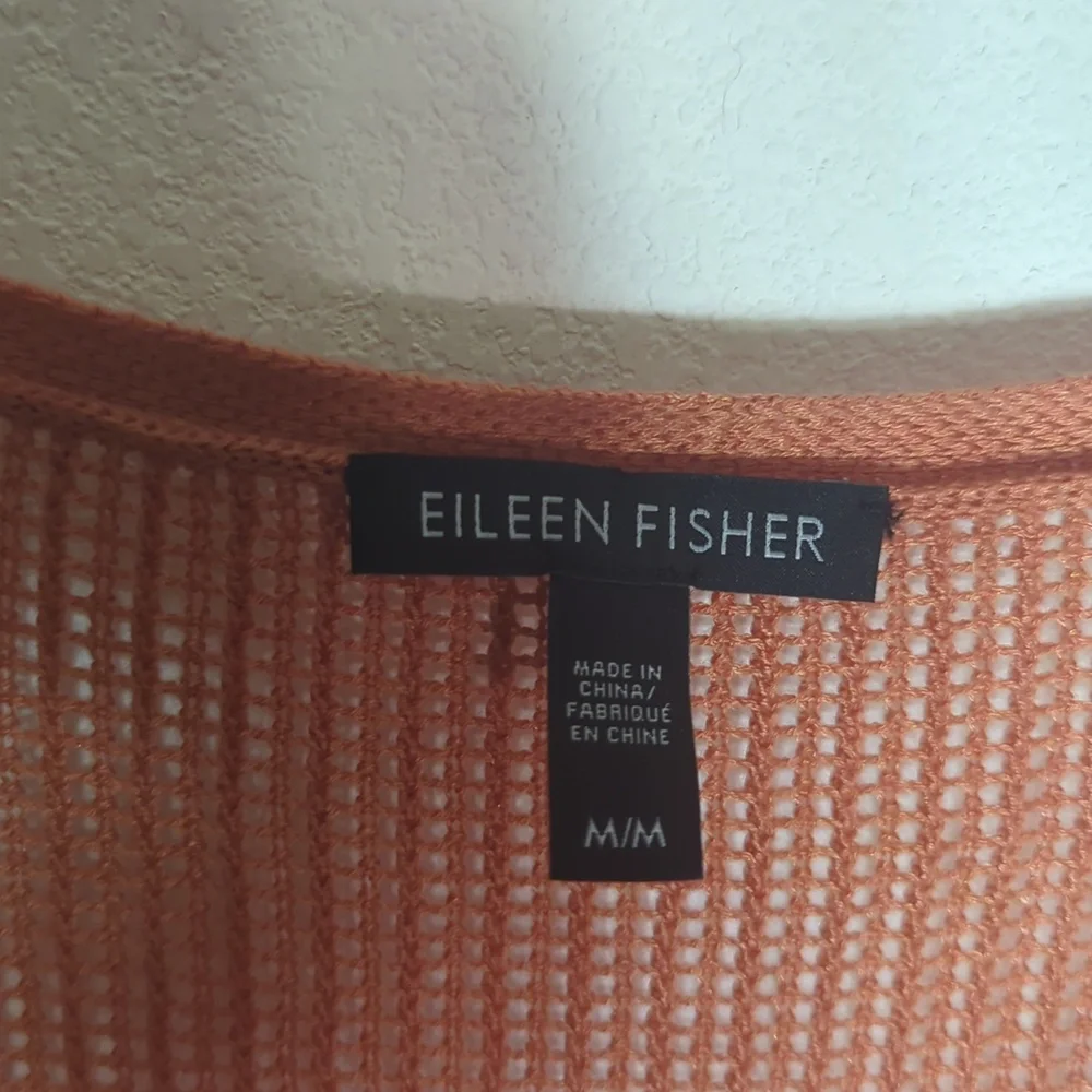 Eileen Fisher Womens Sweater Tencel Merino Wool‎ Open Knit Quiet Luxury Medium